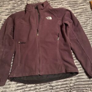 The North Face dark purple jacket.